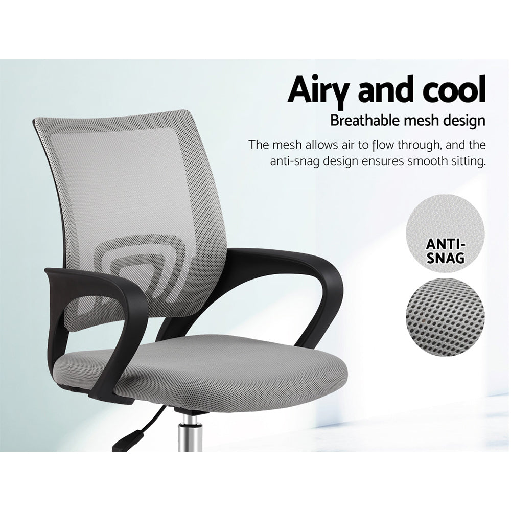 Artiss Mesh Office Chair Mid Back Grey - TRENDZ