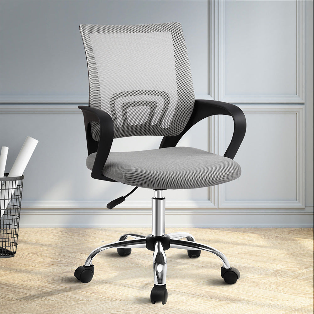 Artiss Mesh Office Chair Mid Back Grey - TRENDZ