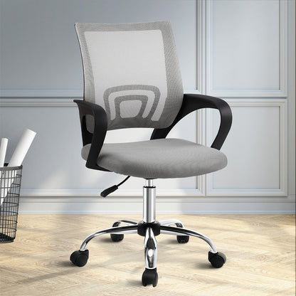 Artiss Mesh Office Chair Mid Back Grey - TRENDZ