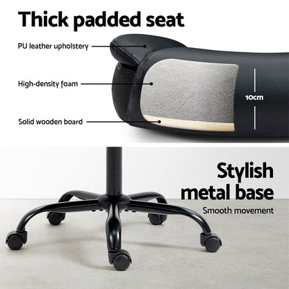 Artiss Executive Office Chair Mid Back Black - TRENDZ