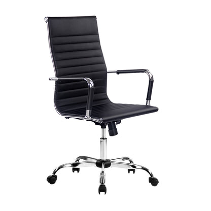Artiss Office Chair Conference Chairs PU Leather High Back Black - TRENDZ