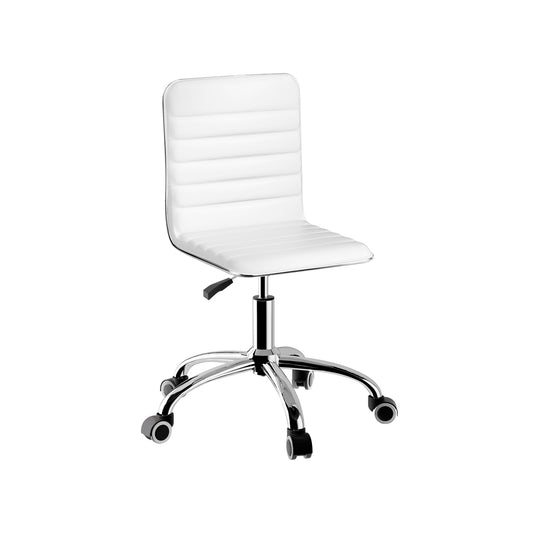 Artiss Office Chair Conference Chairs PU Leather Low Back White - TRENDZ