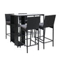 Gardeon 5-Piece Outdoor Bar Set Patio Dining Chairs Wicker Table Stools - TRENDZ
