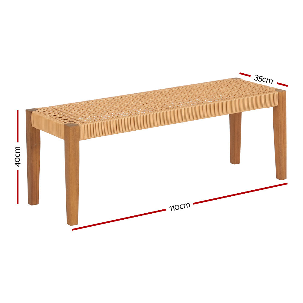 Gardeon Outdoor Garden Bench Seat Dining Acacia Wood 2-Seater Patio Furniture - TRENDZ