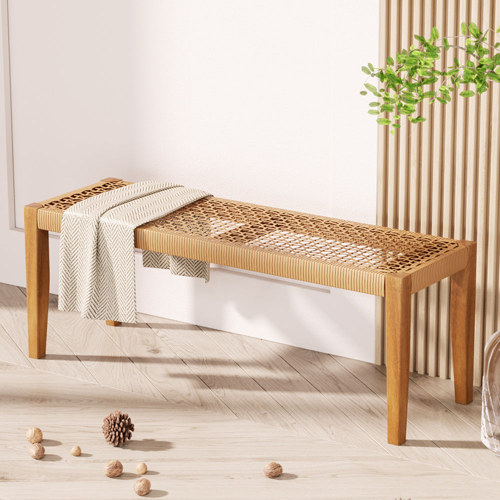 Gardeon Outdoor Garden Bench Seat Dining Acacia Wood 2-Seater Patio Furniture - TRENDZ