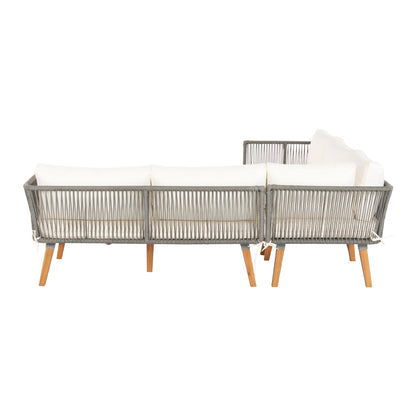 Gardeon 5-Seater Outdoor Sofa Set Wooden Lounge Setting Aluminum - TRENDZ