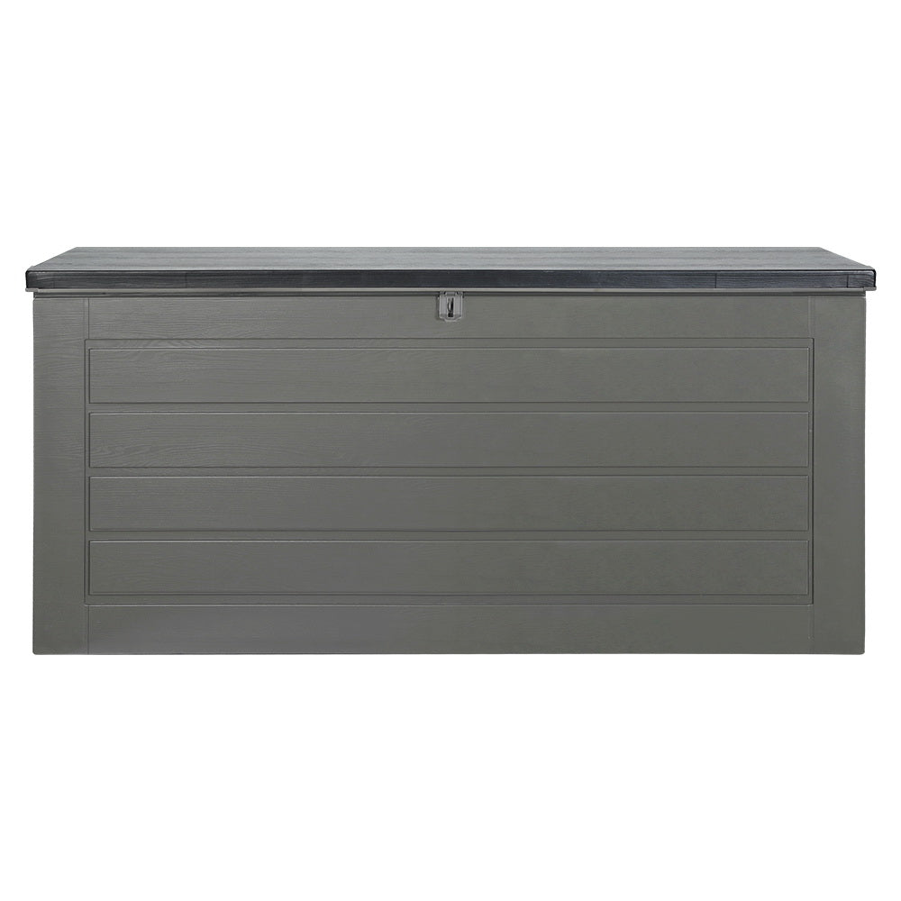 Gardeon Outdoor Storage Box 680L Container Lockable Garden Bench Tool Shed Black - TRENDZ