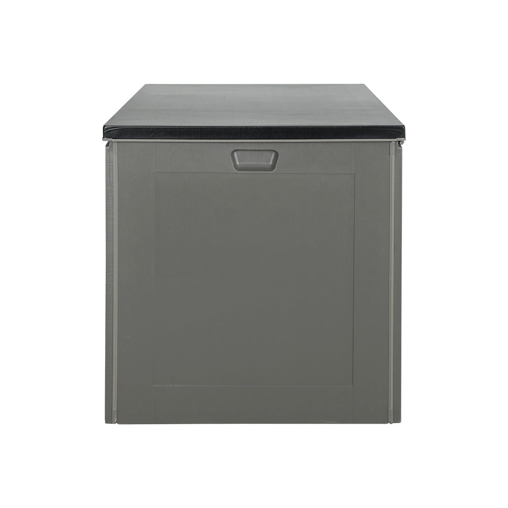 Gardeon Outdoor Storage Box 680L Container Lockable Garden Bench Tool Shed Black - TRENDZ