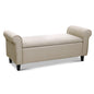 Artiss Storage Ottoman Blanket Box 125cm Arm Linen Taupe - TRENDZ