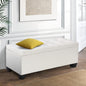 Artiss Storage Ottoman Blanket Box 97cm Leather White - TRENDZ