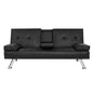 Artiss Sofa Bed 168CM Black PU Leather - TRENDZ