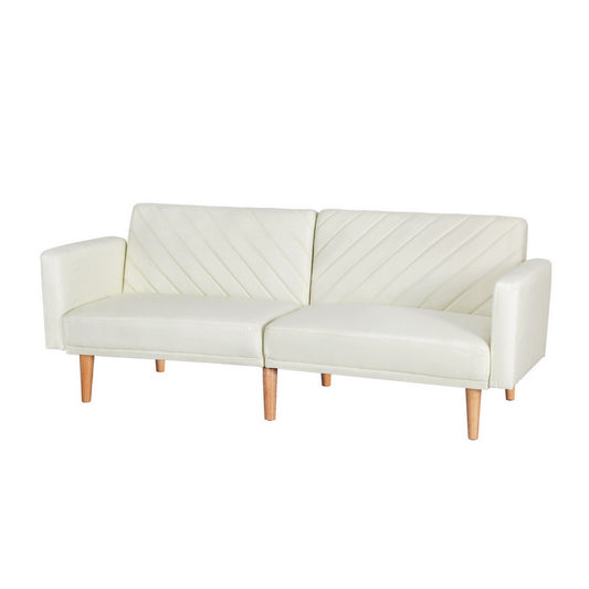 Artiss Sofa Bed Convertible Lounge 3 Seater Futon Couch Recliner Fabric Beige - TRENDZ