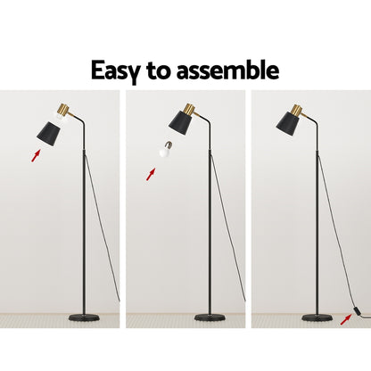 Artiss Floor Lamp LED Light Stand Modern Home Living Room Office Reading Black - TRENDZ