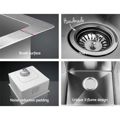 Cefito Kitchen Sink 51X45CM Stainless Steel Basin Single Bowl Silver - TRENDZ