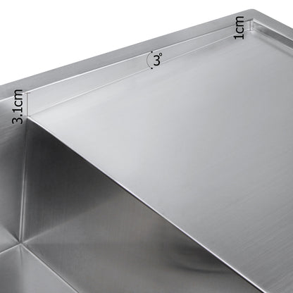 Cefito Kitchen Sink 87X45CM Stainless Steel Basin Single Bowl Silver - TRENDZ