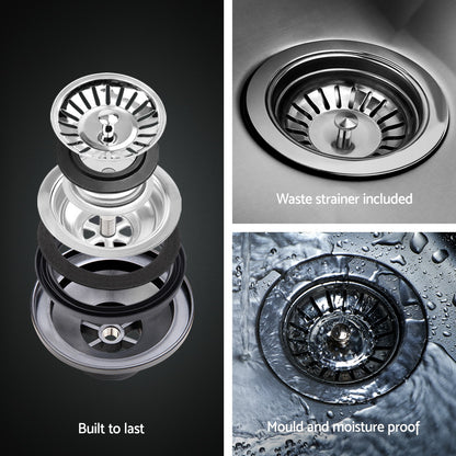 Cefito Kitchen Sink Basin Stainless Steel Under/Top/Flush Mount Bowl 122X45CM - TRENDZ