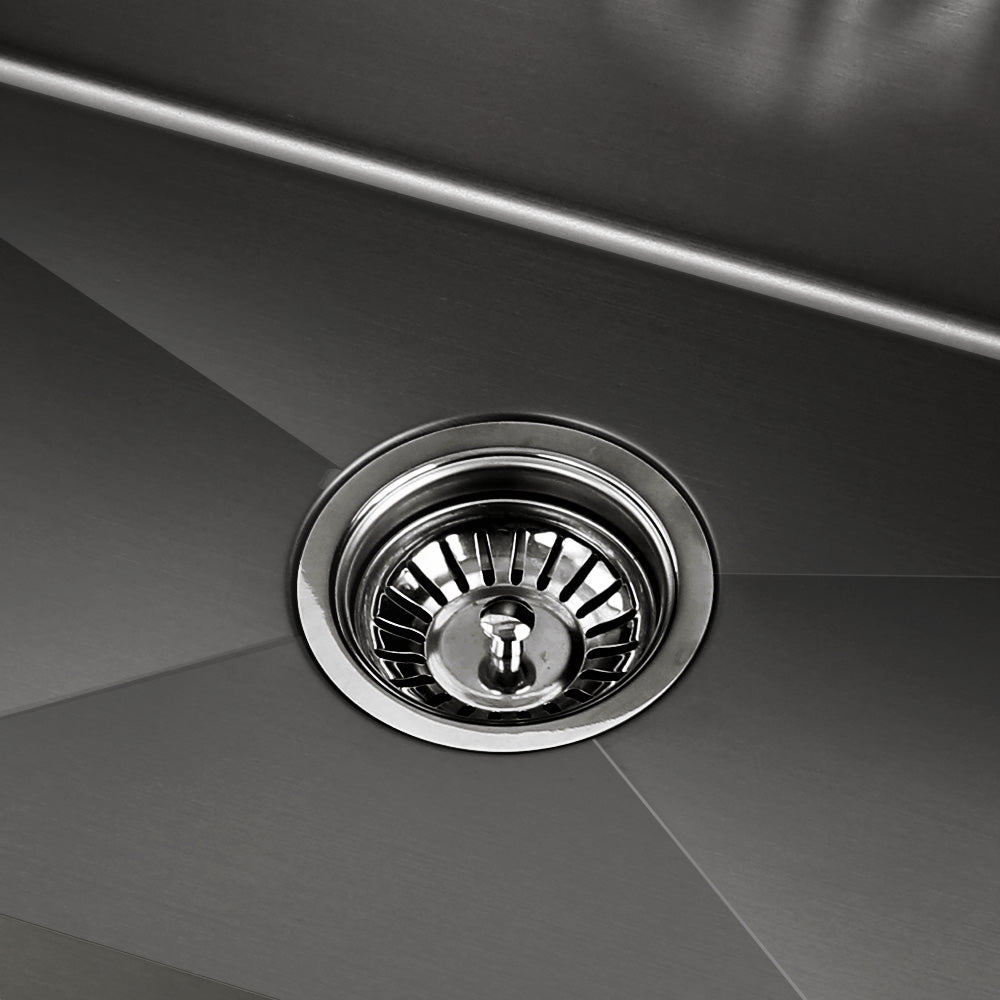Cefito Kitchen Sink 70X45CM Stainless Steel Basin Single Bowl Black - TRENDZ