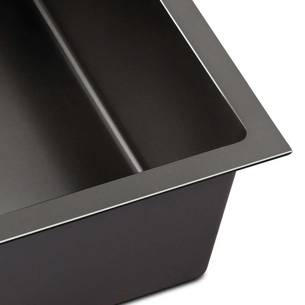 Cefito Kitchen Sink 70X45CM Stainless Steel Basin Single Bowl Black - TRENDZ