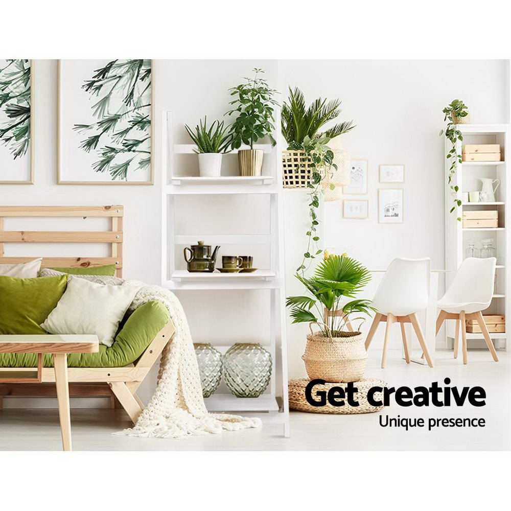 Artiss Bookshelf Corner Shelf 3 Tiers - ZANE White - TRENDZ