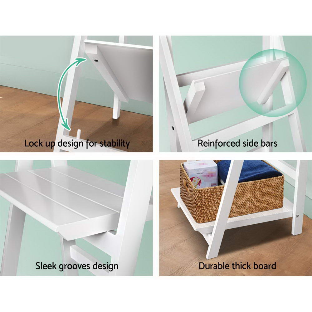 Artiss Bookshelf Corner Shelf 3 Tiers - ZANE White - TRENDZ
