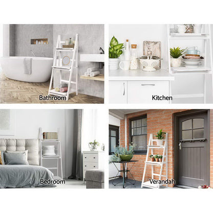Artiss Bookshelf Corner Shelf 3 Tiers - ZANE White - TRENDZ