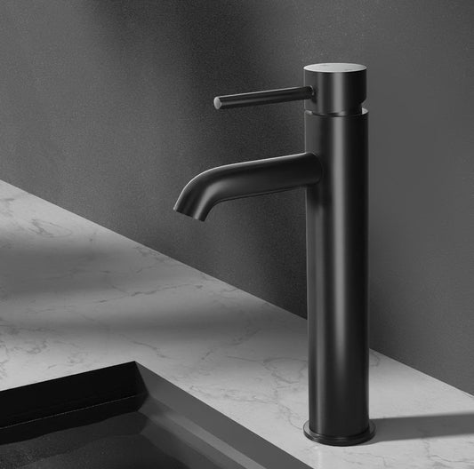Cefito Bathroom Basin Mixer Tap Round Tall Faucet Vanity Laundry Black - TRENDZ