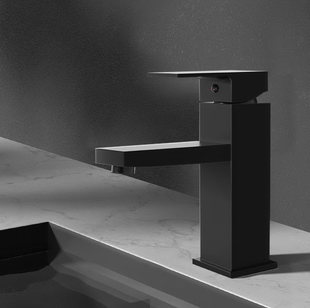 Cefito Bathroom Basin Mixer Tap Square Faucet Vanity Laundry Black - TRENDZ
