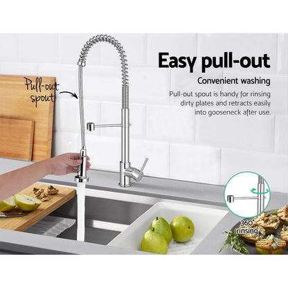 Cefito Kitchen Mixer Tap Pull Down 2 Modes Sink Faucet Basin Laundry Chrome - TRENDZ