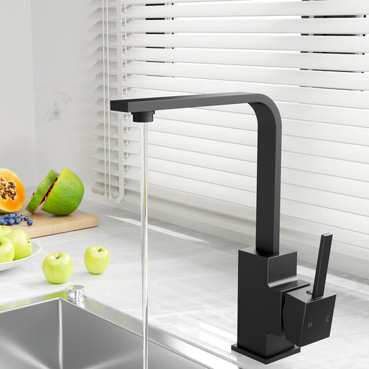 Cefito Kitchen Mixer Tap Mixer Square Sink Faucet Basin Laundry Black - TRENDZ