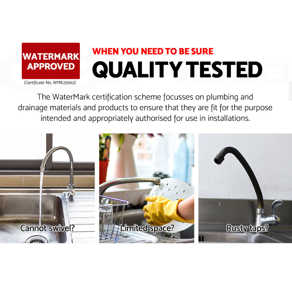 Cefito Kitchen Mixer Tap Mixer Round Sink Faucet Basin Laundry Black - TRENDZ