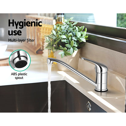 Cefito Kitchen Mixer Tap Mixer Long Spout Sink Faucet Basin Laundry Chrome - TRENDZ