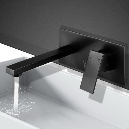 Cefito Bathroom Basin Mixer Tap Separate Faucet Vanity Laundry Black - TRENDZ