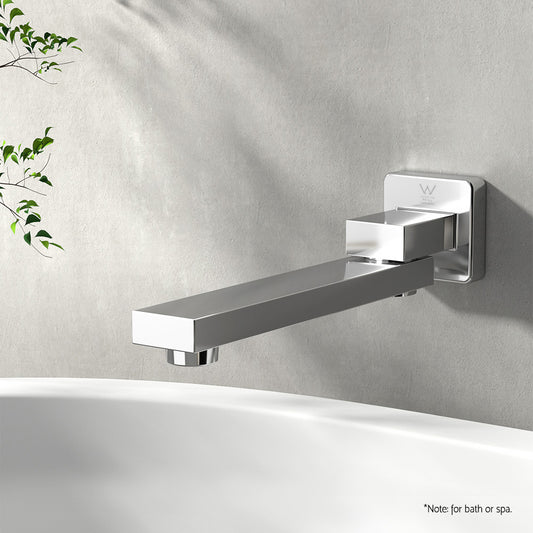 Cefito Bathroom Mixer Spout Wall Bath Tap Square Swivel Bathtub Chrome - TRENDZ