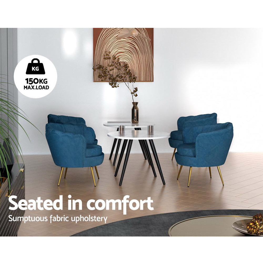 Artiss Armchair Velvet Blue Callista - TRENDZ