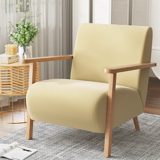 Artiss Armchair Velvet Yellow Olie - TRENDZ