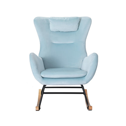 Artiss Rocking Chair Armchair Pillow Velvet Blue - TRENDZ