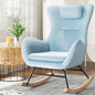Artiss Rocking Chair Armchair Pillow Velvet Blue - TRENDZ