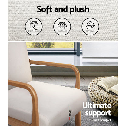 Artiss Olive Beige Armchair – Set of 2