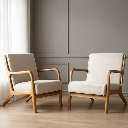 Artiss Olive Beige Armchair – Set of 2