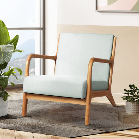 Artiss Armchair Fabric Grey Olive - TRENDZ