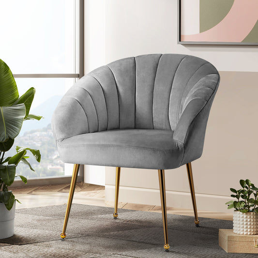 Artiss Armchair Velvet Grey Eloise - TRENDZ