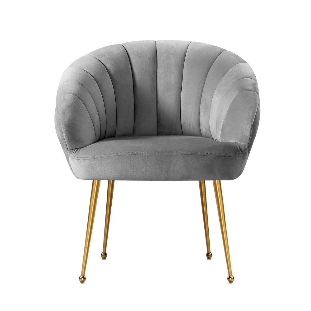 Artiss Armchair Velvet Grey Eloise - TRENDZ