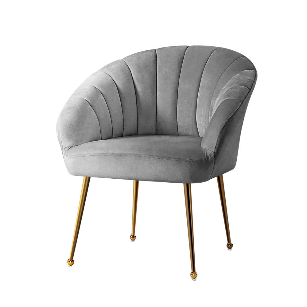 Artiss Armchair Velvet Grey Eloise - TRENDZ