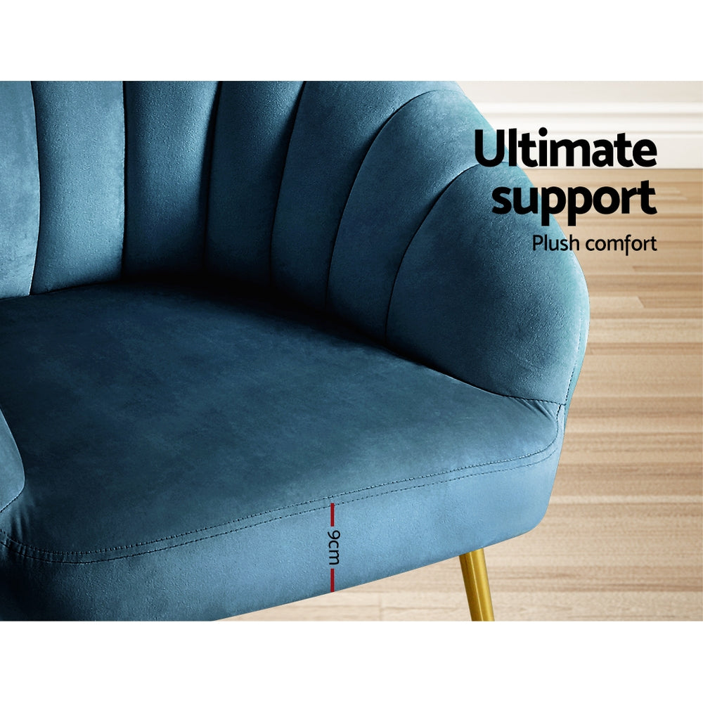 Artiss Armchair Velvet Blue Eloise - TRENDZ