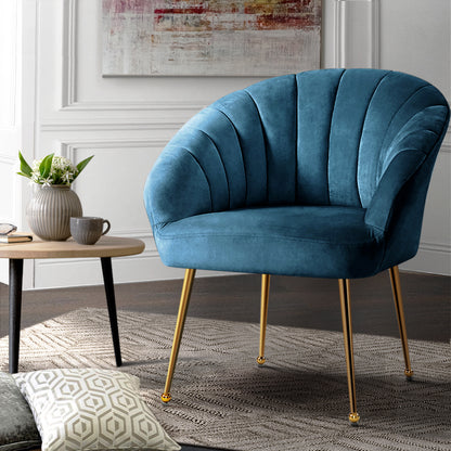 Artiss Armchair Velvet Blue Eloise - TRENDZ