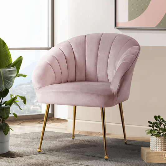 Artiss Armchair Velvet Pink Eloise - TRENDZ