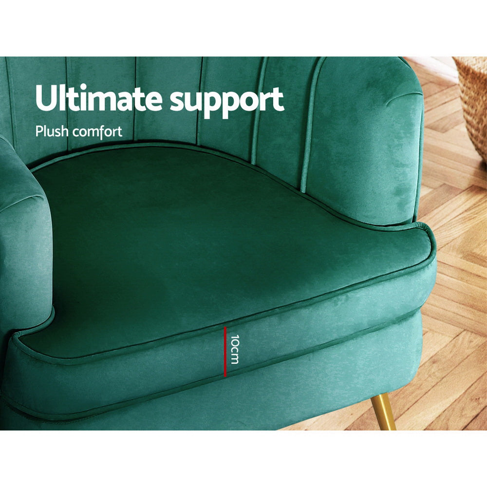 Artiss Armchair Velvet Green Norvia - TRENDZ