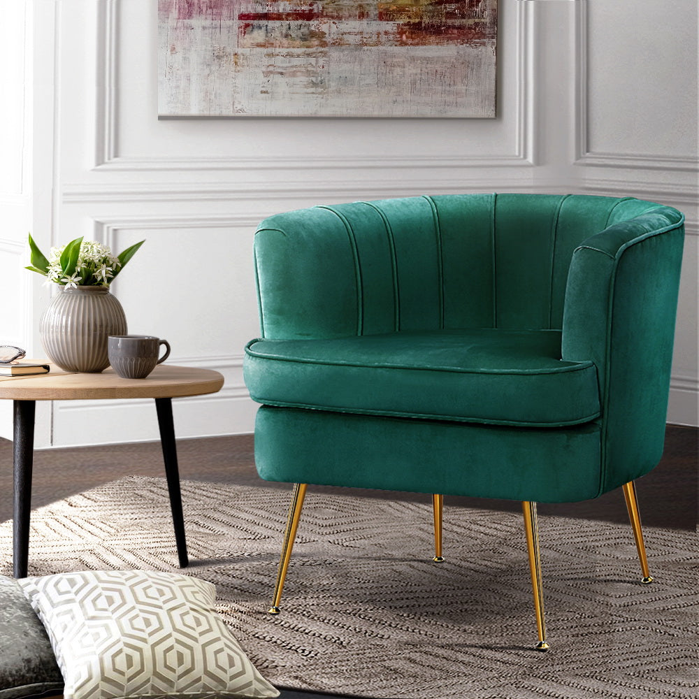 Artiss Armchair Velvet Green Norvia - TRENDZ