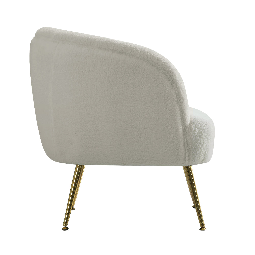 Artiss Armchair Lounge Chair Accent Chairs Armchairs Sherpa Boucle Sofa White - TRENDZ