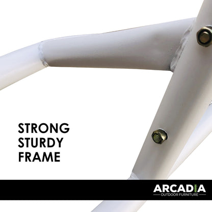 Arcadia Furniture Rocking Egg Chair Swing Lounge Hammock Pod Wicker Curved - Oatmeal and Grey - TRENDZ